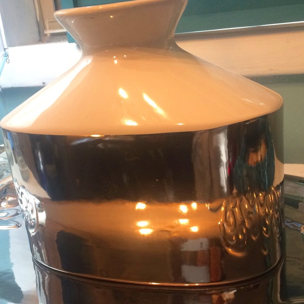 Poured Silver on Ceramic Vase Tray sold separate